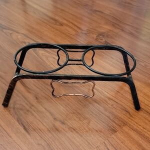 Black Metal Pet Bowl Stand